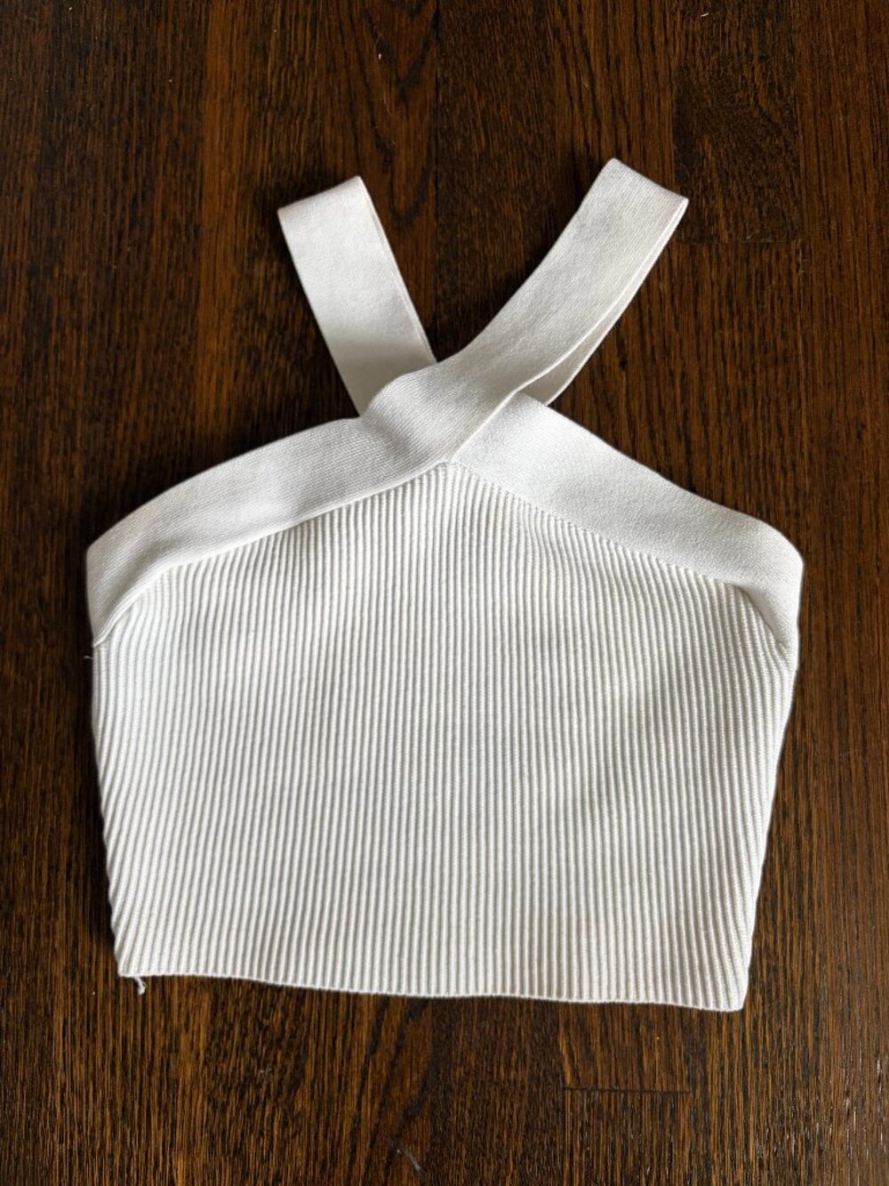 Aritzia Babaton Sculpt Knit Wrap Crop Top White Size Small
